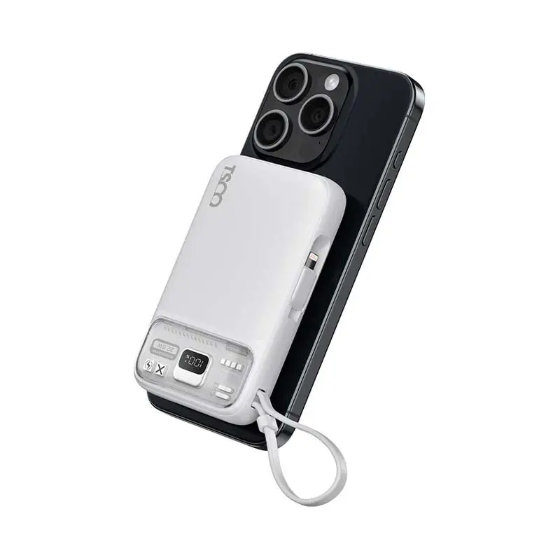 TSCO TP 1010 W 10000mAh 22.5W Power Bank Connected To iPhone
